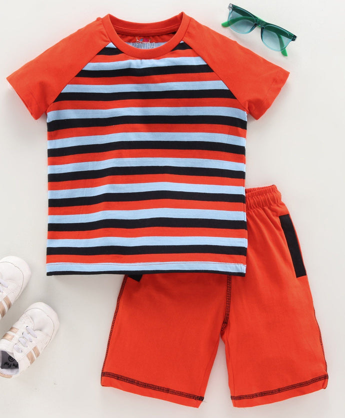 Ventra Rag Stripe Shorts set