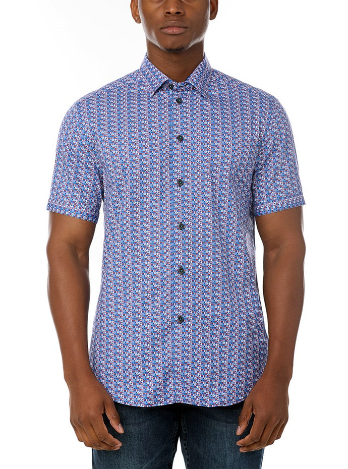 MEN'S CASUAL SHORT SLEEVE STRETCH SHIRT