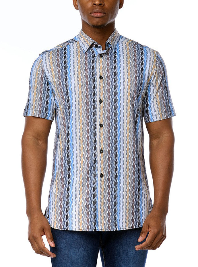 MEN'S CASUAL SHORT SLEEVE STRETCH SHIRT