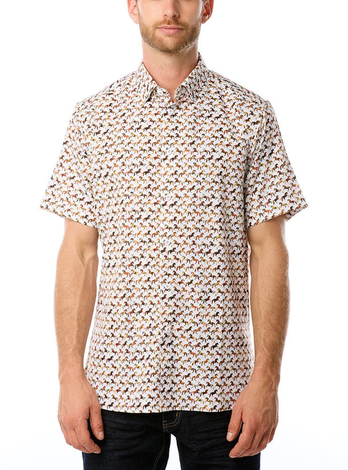 MEN'S CASUAL SHORT SLEEVE STRETCH SHIRT