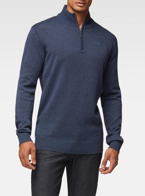 MEN'S BASIC HALF ZIP MOCK NECK SWETER