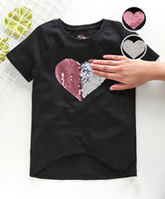 Load image into Gallery viewer, Ventra Girls Heart Sequin Top