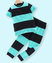 Load image into Gallery viewer, Ventra Boys Striped Blue &amp; Black Nightwear