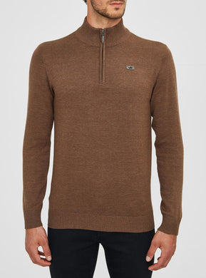 MEN'S BASIC HALF ZIP MOCK NECK SWETER
