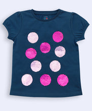 Load image into Gallery viewer, Ventra Round Sequin Puff Sleeve Top