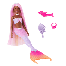 Load image into Gallery viewer, Barbie “Brooklyn” Mermaid Doll With Color Change Feature, Pet Dolphin And Accessories