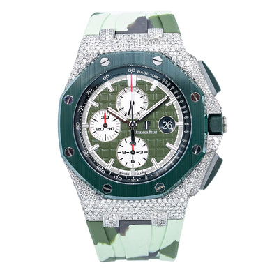 Audemars Piguet Royal Oak Offshore Chronograph 26400SO 44MM Green Dial With 7.25 CT Diamonds