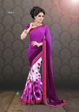 Purple Indian Bollywood Designer Brasso+Georgette Saree