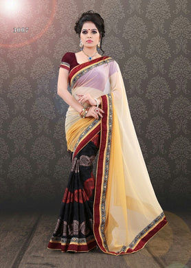 Multi-color Indian Bollywood Designer Brasso+Georgette Saree