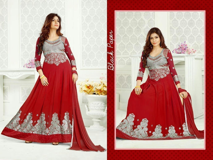 Sangeeta Saree Red Colour Anarkali Suit Order Online