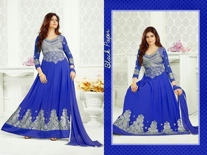 Sangeeta Saree Blue Colour Anarkali Suit Order Online