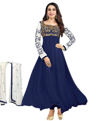 Karishma Kapoor  Georgette Black Semi Stitched anrkali Suit