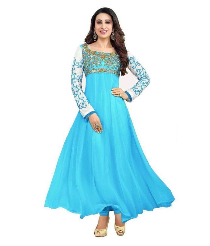Georgette's fabric Nice semi stitch Anarkali's : ; @ Dress suit