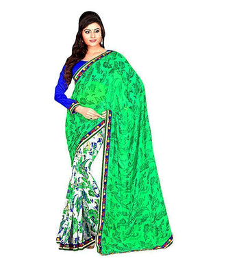 Sangeeta Saree Faux Georgette Fabrics Half Half saree