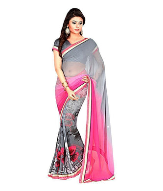 Sangeeta Saree Faux Georgette Fabrics Half Half saree