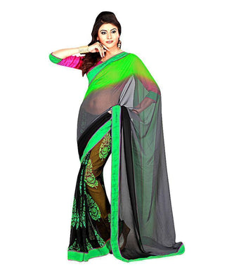 Sangeeta Saree Faux Georgette Fabrics Half Half saree