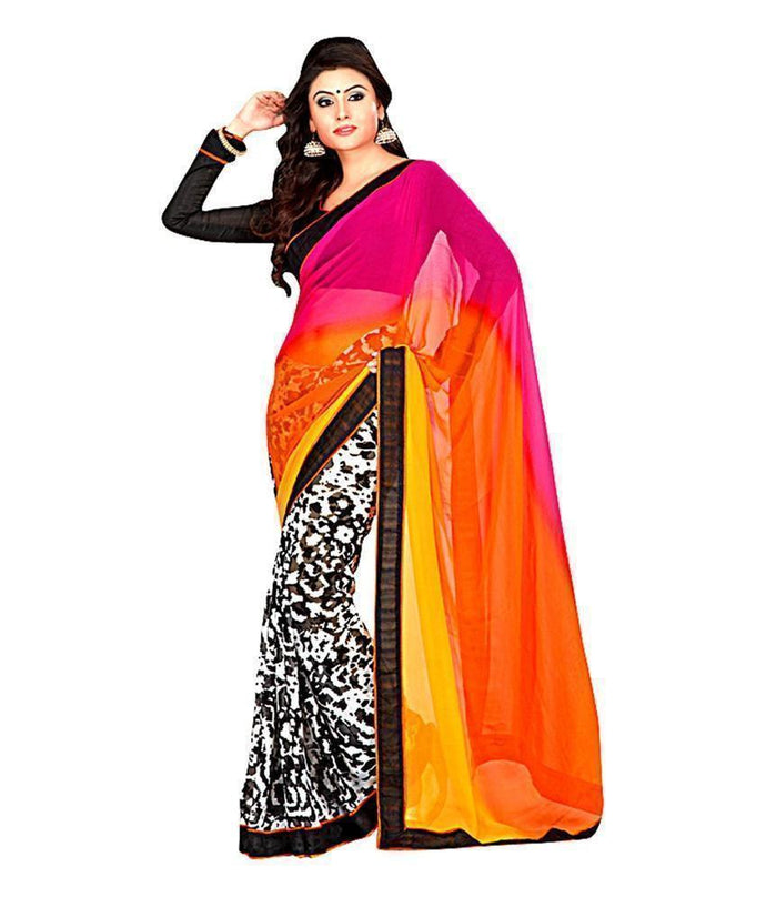 Sangeeta Saree Faux Georgette Fabrics Half Half saree
