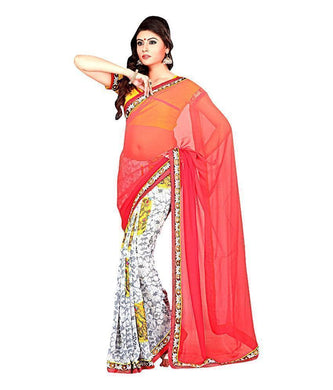 Sangeeta Saree Faux Georgette Fabrics Half Half saree
