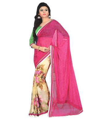 Sangeeta Saree Faux Georgette Fabrics Half Half saree