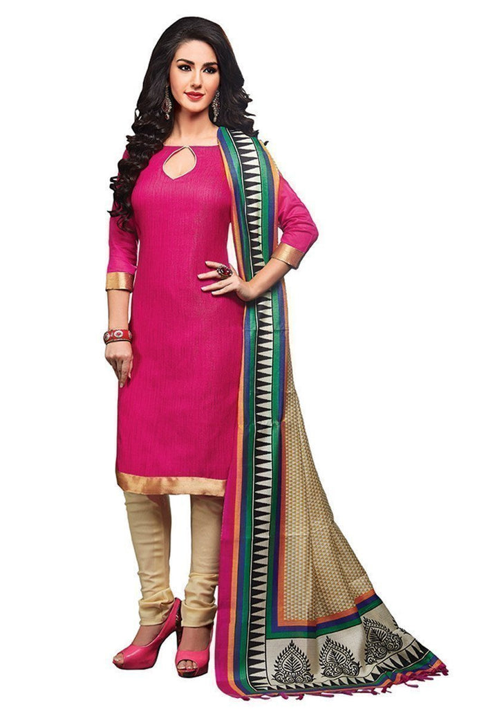 Ethnic Basket Marvelous Pink Designer Unstitched Dress Material EBSK134013001