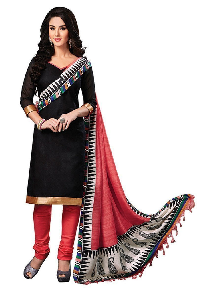 Ethnic Basket Stunning Black Designer Unstitched Dress Material EBSK134013002