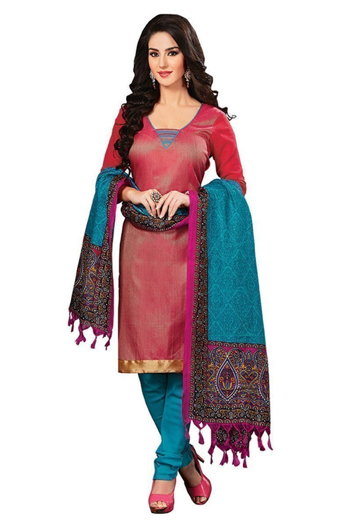 Ethnic Basket Fabulous Red Designer Unstitched Dress Material EBSK134013003