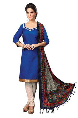 Ethnic Basket Graceful Blue Designer Unstitched Dress Material EBSK134013004