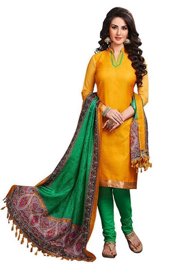 Ethnic Basket Amazing Yellow Designer Unstitched Dress Material EBSK134013006