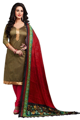 Ethnic Basket Gorgeous Green Designer Unstitched Dress Material EBSK134013011