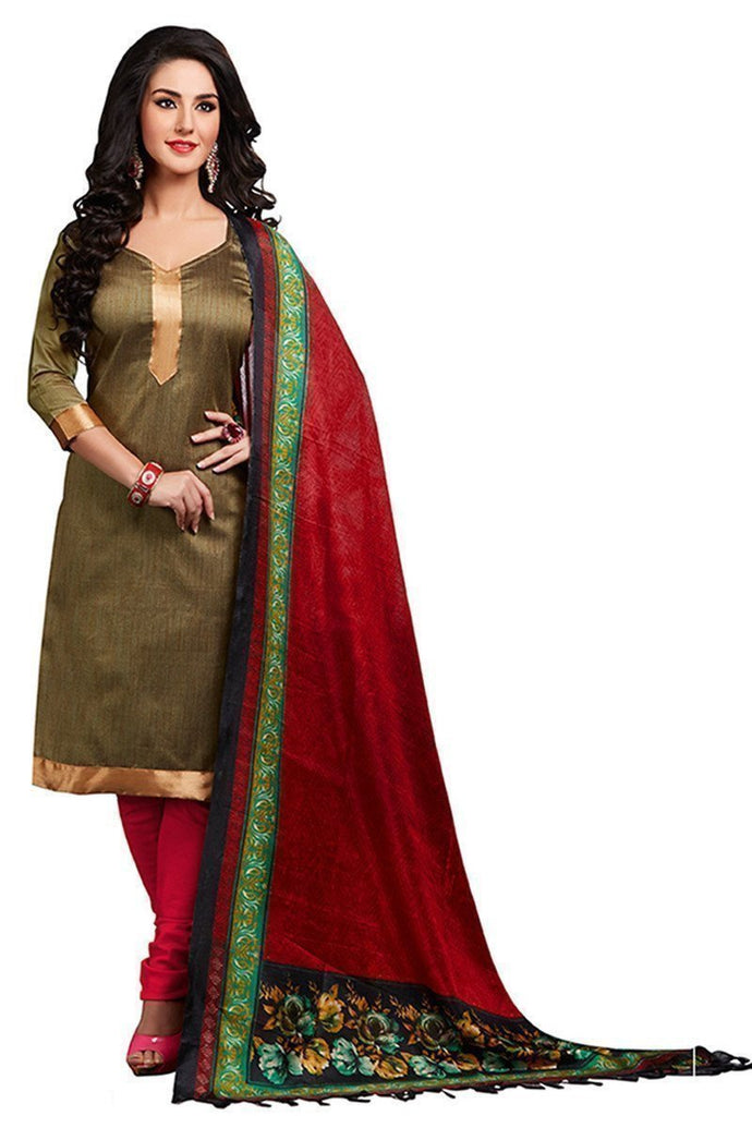 Ethnic Basket Gorgeous Green Designer Unstitched Dress Material EBSK134013011