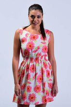 Load image into Gallery viewer, Off White Floral Print Skater Dress - Women Dresses - yz-buyer.myshopify.com